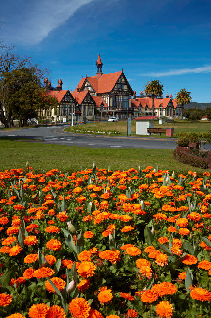 Latitude Run® Flower Beds And Bath House (Rotorua Museum) Government Gardens Rotorua North ...